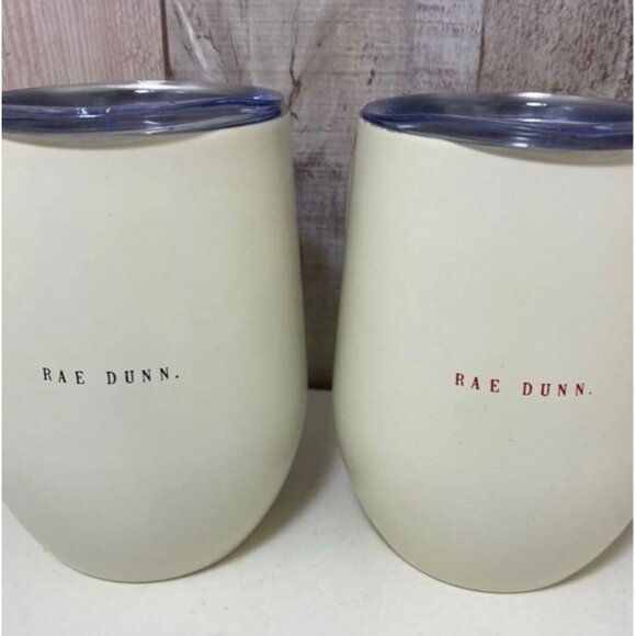 Rae Dunn Wine Tumblers! "SWEATER WEATHER" & "FALL Y'ALL" Set of 2 NEW With Tags! - Picture 3 of 4